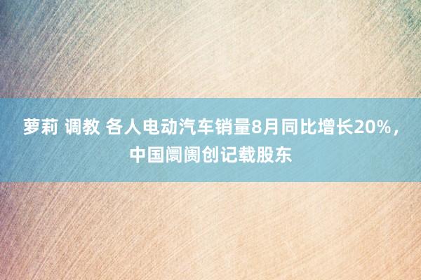 萝莉 调教 各人电动汽车销量8月同比增长20%，中国阛阓创记载股东