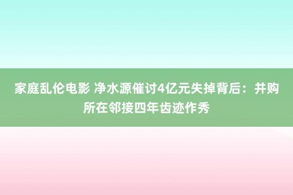 家庭乱伦电影 净水源催讨4亿元失掉背后：并购所在邻接四年齿迹作秀