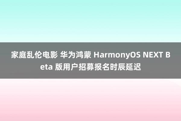 家庭乱伦电影 华为鸿蒙 HarmonyOS NEXT Beta 版用户招募报名时辰延迟