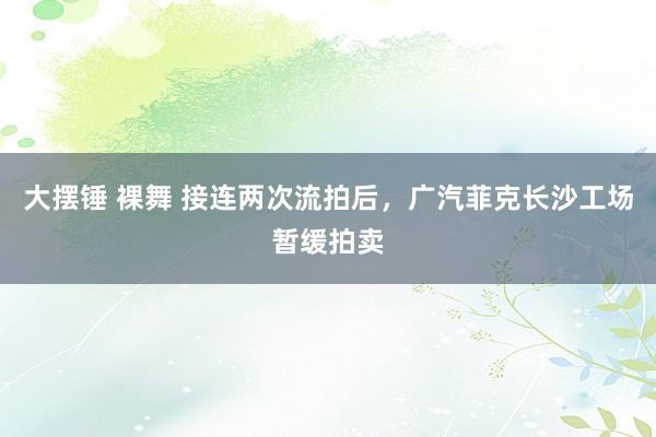 大摆锤 裸舞 接连两次流拍后，广汽菲克长沙工场暂缓拍卖