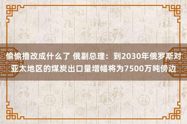 偷偷撸改成什么了 俄副总理：到2030年俄罗斯对亚太地区的煤炭出口量增幅将为7500万吨傍边