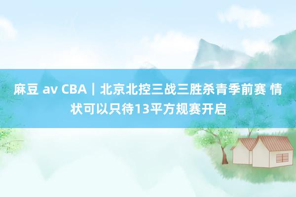 麻豆 av CBA｜北京北控三战三胜杀青季前赛 情状可以只待13平方规赛开启