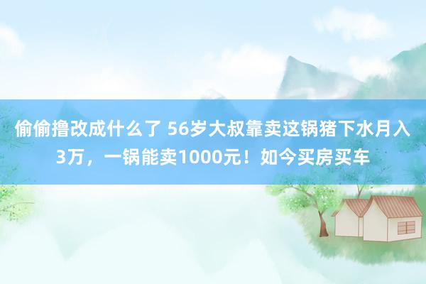 偷偷撸改成什么了 56岁大叔靠卖这锅猪下水月入3万，一锅能卖1000元！如今买房买车