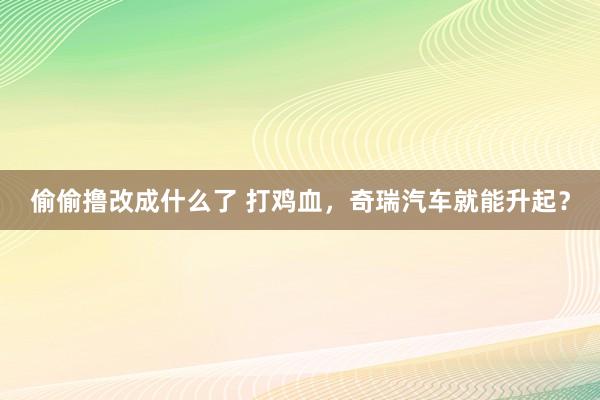 偷偷撸改成什么了 打鸡血，奇瑞汽车就能升起？