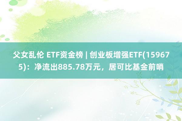 父女乱伦 ETF资金榜 | 创业板增强ETF(159675)：净流出885.78万元，居可比基金前哨