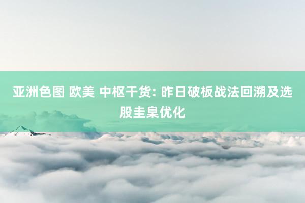 亚洲色图 欧美 中枢干货: 昨日破板战法回溯及选股圭臬优化