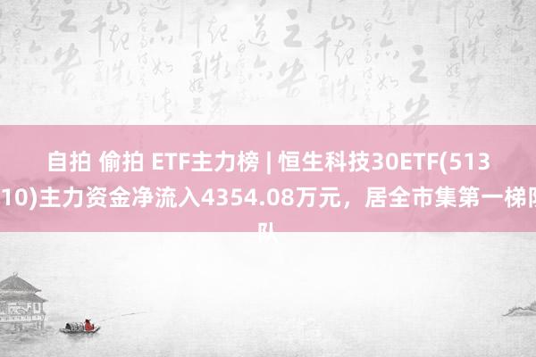 自拍 偷拍 ETF主力榜 | 恒生科技30ETF(513010)主力资金净流入4354.08万元，居全市集第一梯队